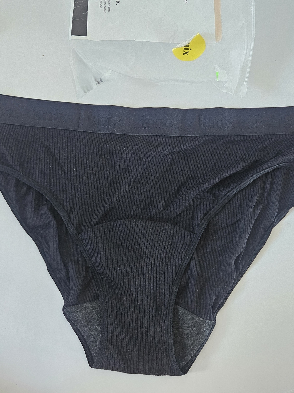 Knix Leakproof Logo Rib Modal French Cut Period Underwear Black XXL